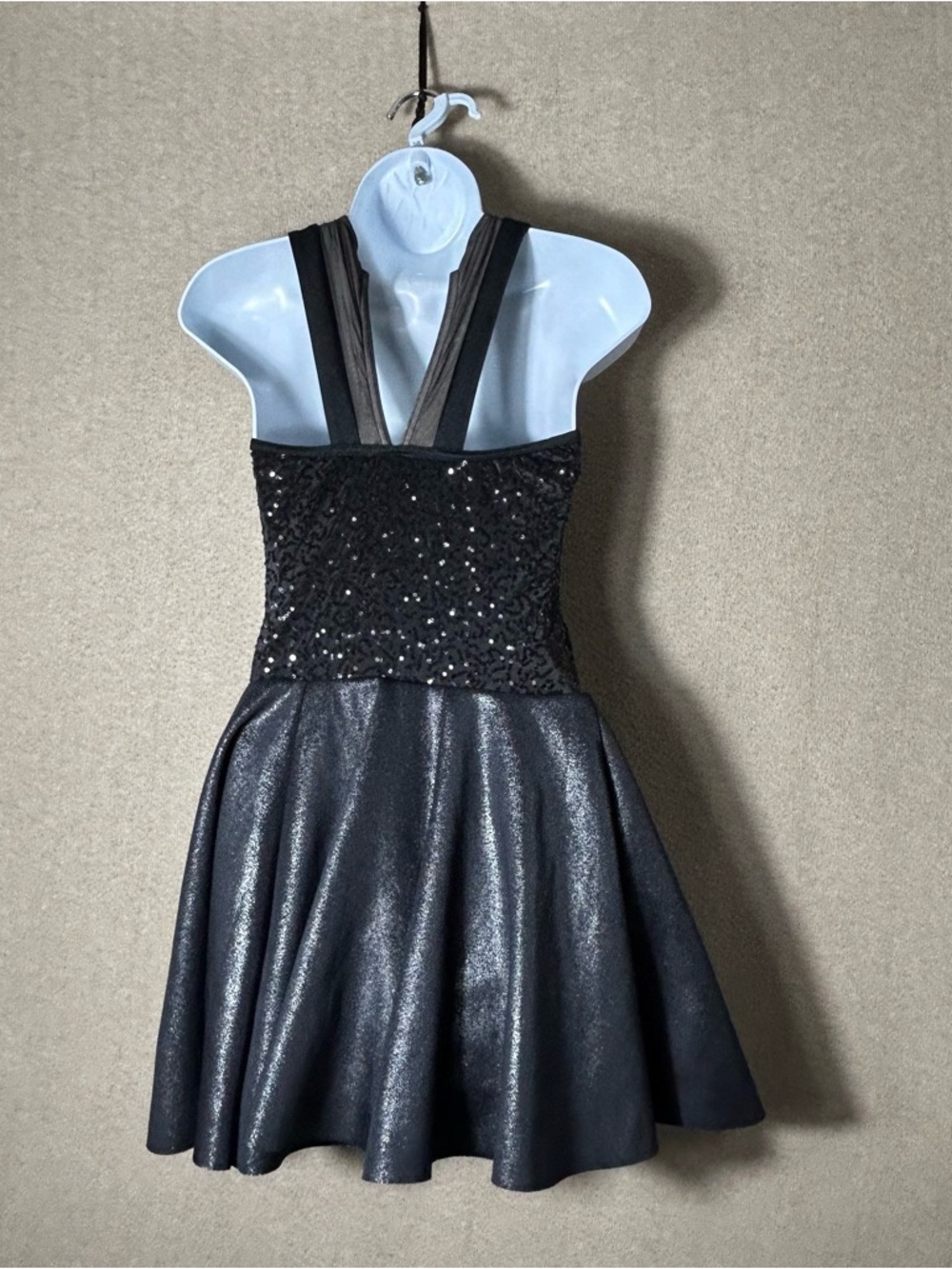 Weissman Dance Dress Costume SA Small Adult Black Studded Sequins Skater Musical - Picture 6 of 16